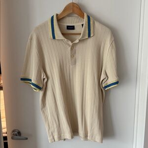 Gant Cream Polo Shirt with Blue and Yellow Accents